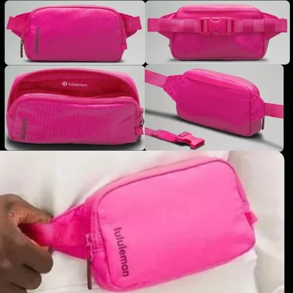 Lululemon Bundle of TWO Mini .7L Belt Bags | Sonic Pink & Black - Picture 4 of 15